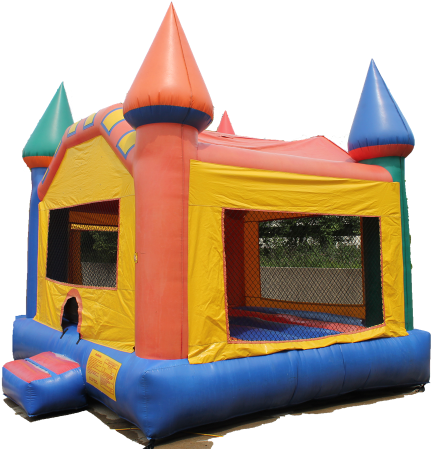 Castle Moonwalk - Castle Bounce House (437x451), Png Download