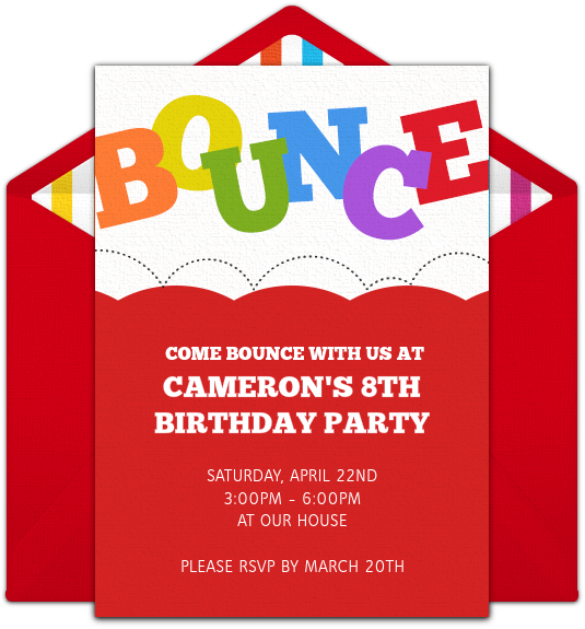 Free Girl Birthday Invitations Adorable Girl Birthday - Bounce House Evite Invitation (650x650), Png Download