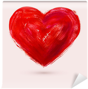 Watercolor Heart, Vector Illustration Wall Mural • - Heart Water Color Red (400x400), Png Download