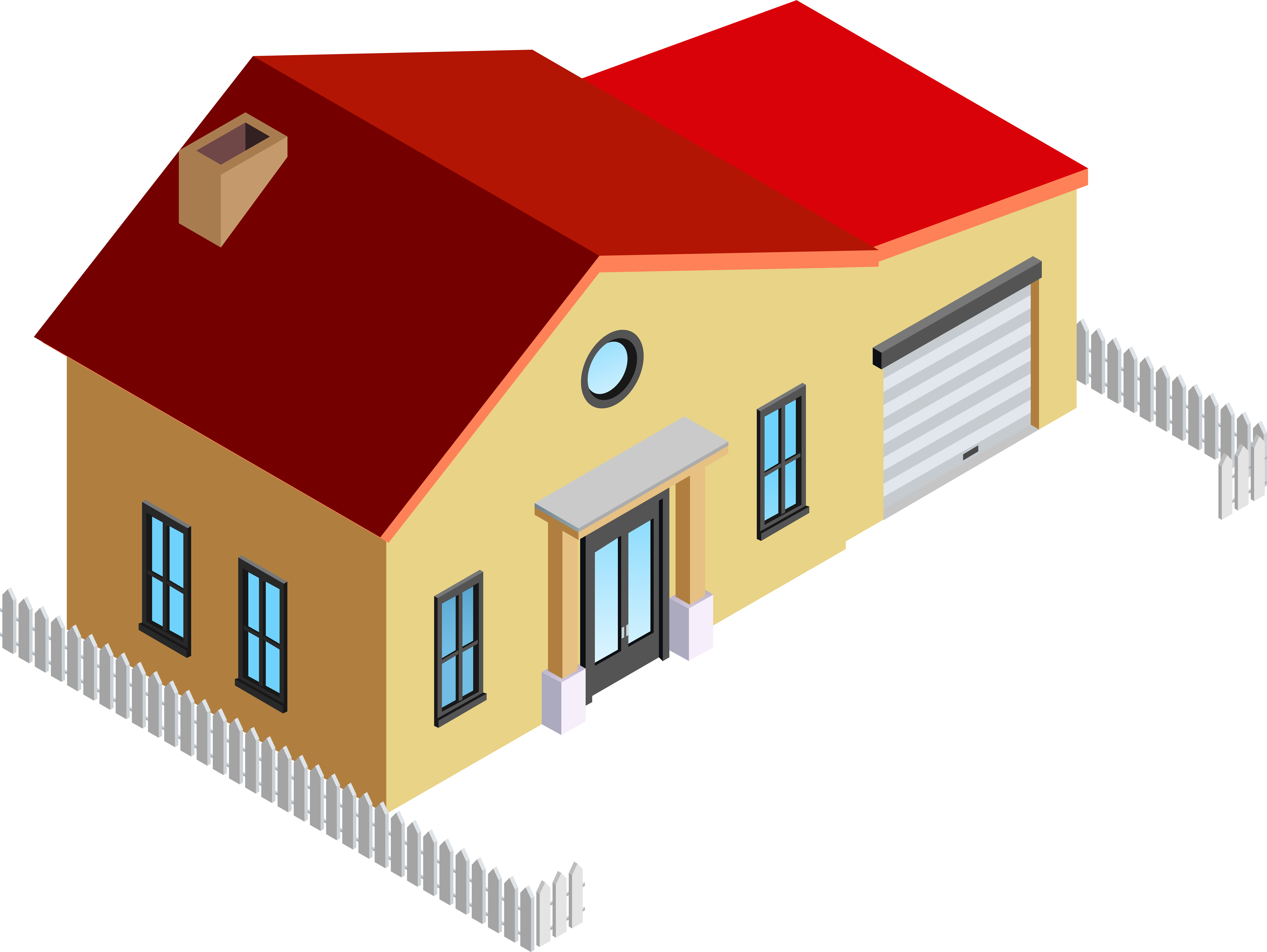 House With Fence Png Clip Art (8000x6010), Png Download