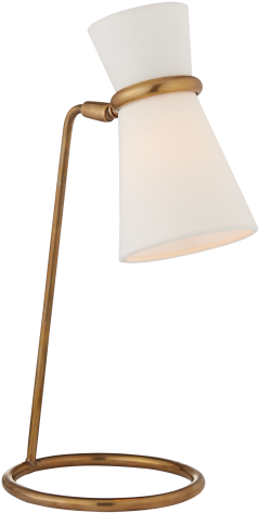 Clarkson Table Lamp In Hand-rubbed Antique Brass With - Tischleuchte Paulo, Aerin, Gold, Weiß, B 20 Cm X H (480x480), Png Download