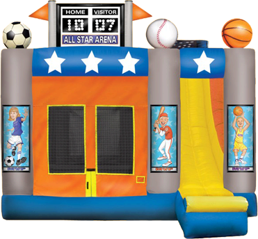 Sports Fans Get Ready - Inflatables That Are Sports Themed With A Slide (371x344), Png Download