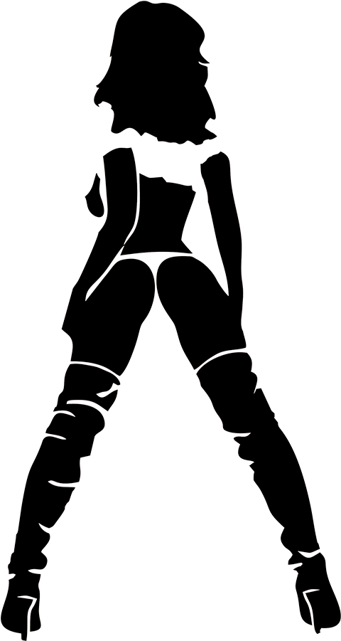 Hot Sexy Girl Woman Pinup Funny Car Bumper Window Vinyl - Stencil Woman Silhouette (900x900), Png Download