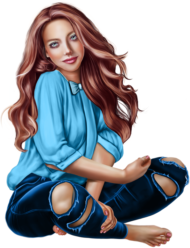 3d Girl, 3d Artist, Girls Clips, Glam Girl, Girly, - 3d Girl Clip Art (615x800), Png Download