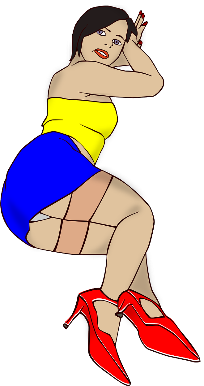 Stripper Pin Up Pin Up Girl - Cartoon Stripper Png (687x1280), Png Download