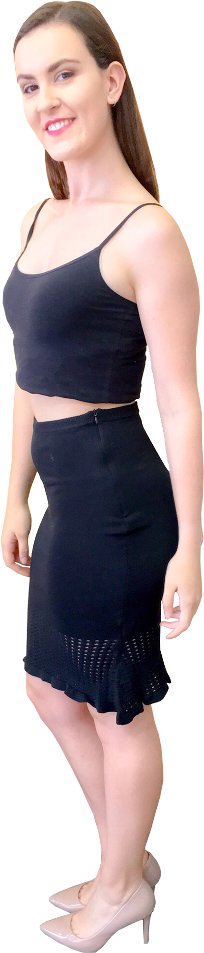 Pin-up Girl Knit Skirt In Black - Skirt (1285x1950), Png Download