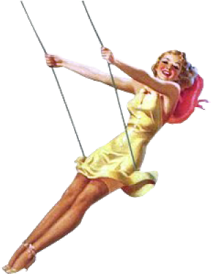 Pin Up Girl, Png, Transparent Background - Swing Girl Png (400x400), Png Download