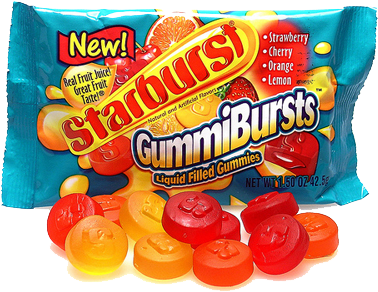 Bag For Fresh Candy - Starburst Gummibursts Gummies, Liquid Filled, Assorted (500x500), Png Download