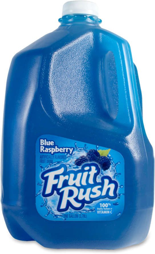 Fruit Rush Blue Raspberry - Fruit Rush Fruit Drink Blue Raspberry, 1.0 Gal (547x900), Png Download