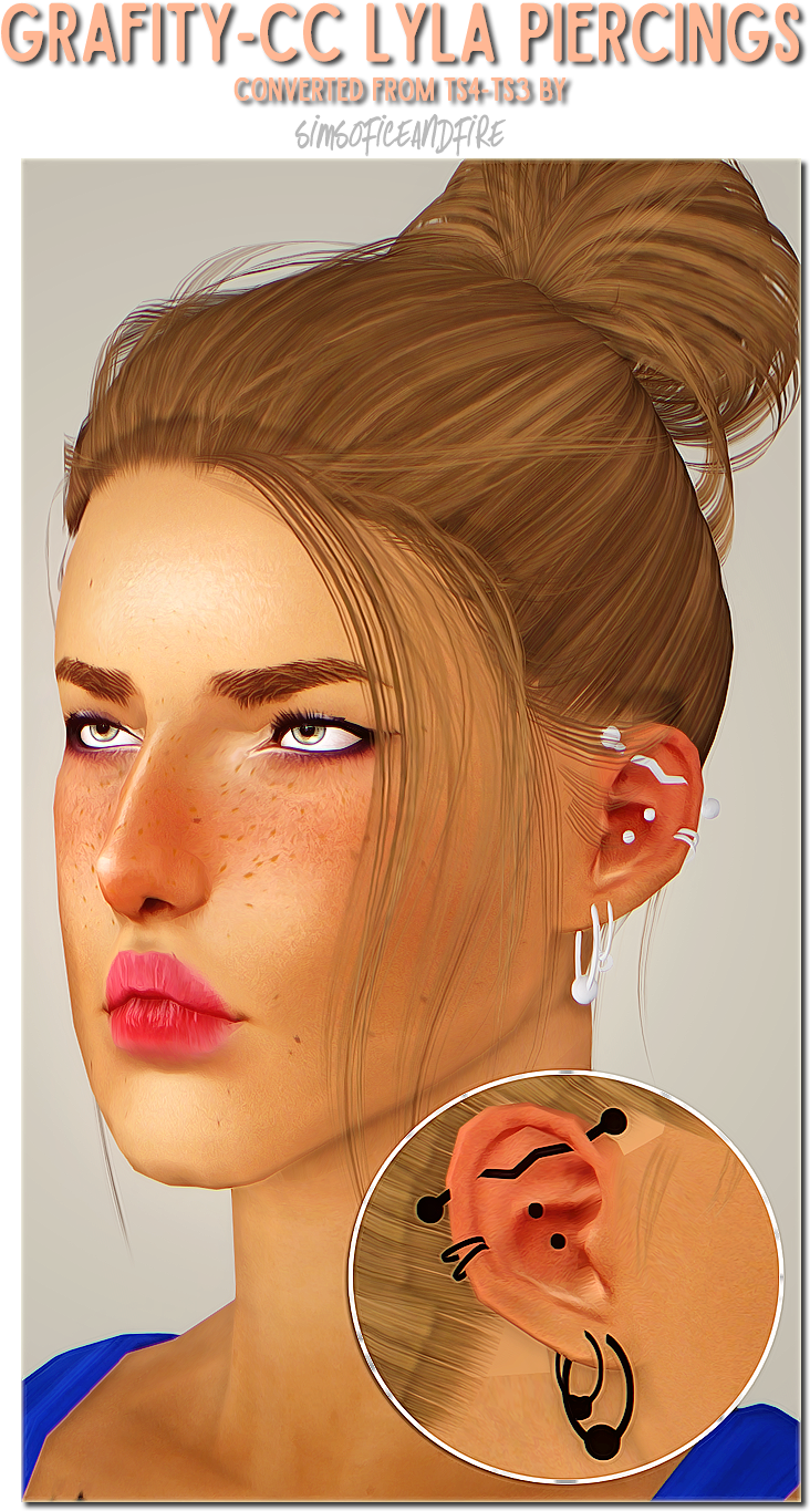 “ Grafity-cc Lyla Piercings • Compressed, Custom Thumbnails - The Sims 3 (945x1366), Png Download