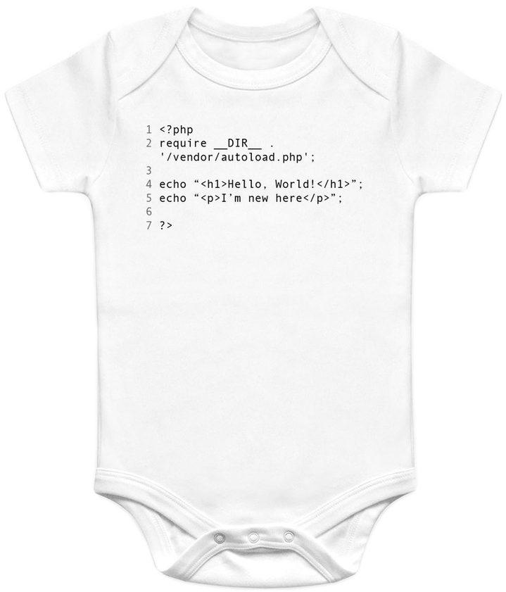 A Cute Baby Onesie For Php Programmers - 1st Birthday Shirt: Lauren (755x900), Png Download