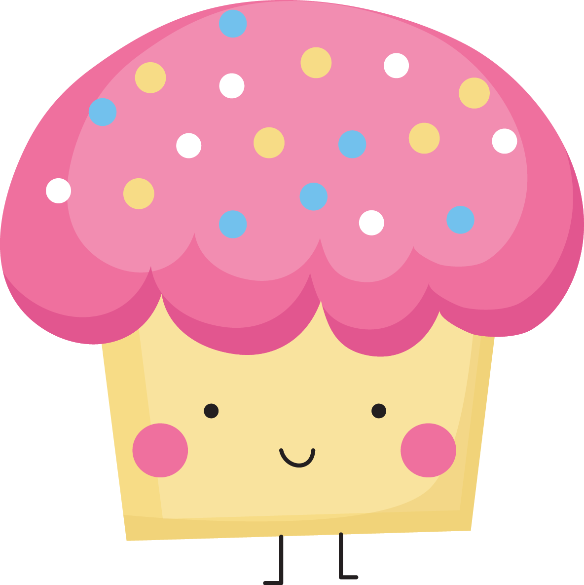 Cupcakes - Border - Happy Cupcake Clip Art (1184x1185), Png Download