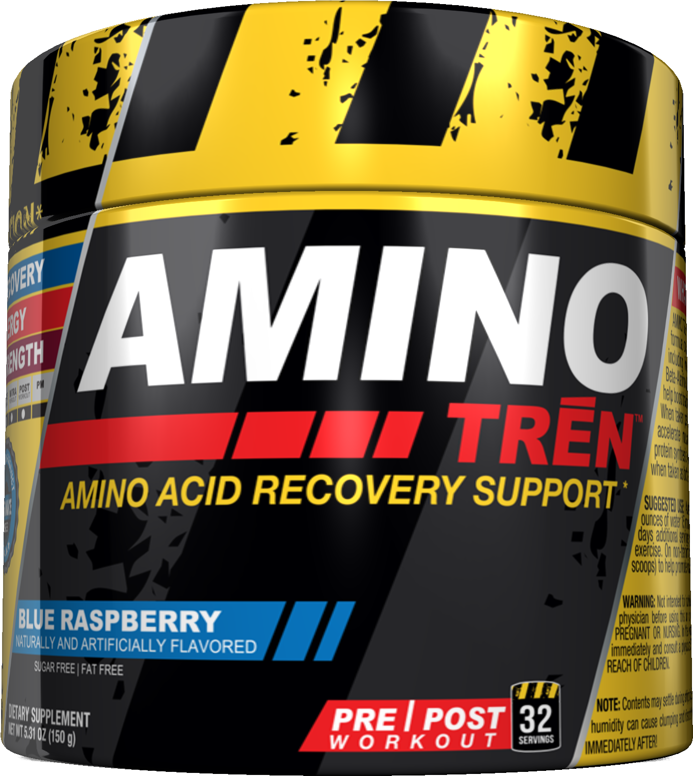 Amino Tren, Blue Raspberry 32 Servings Expired - Con-cret Amino Tren Blue Raspberry 32 Servings (1892x1892), Png Download