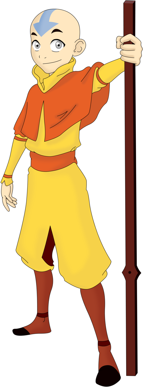Aang Png Transparent Image - Aang Transparent (600x1397), Png Download
