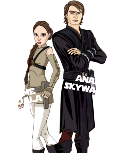 Cw Anakin And Padme - Padme And Anakin Fanart (405x500), Png Download