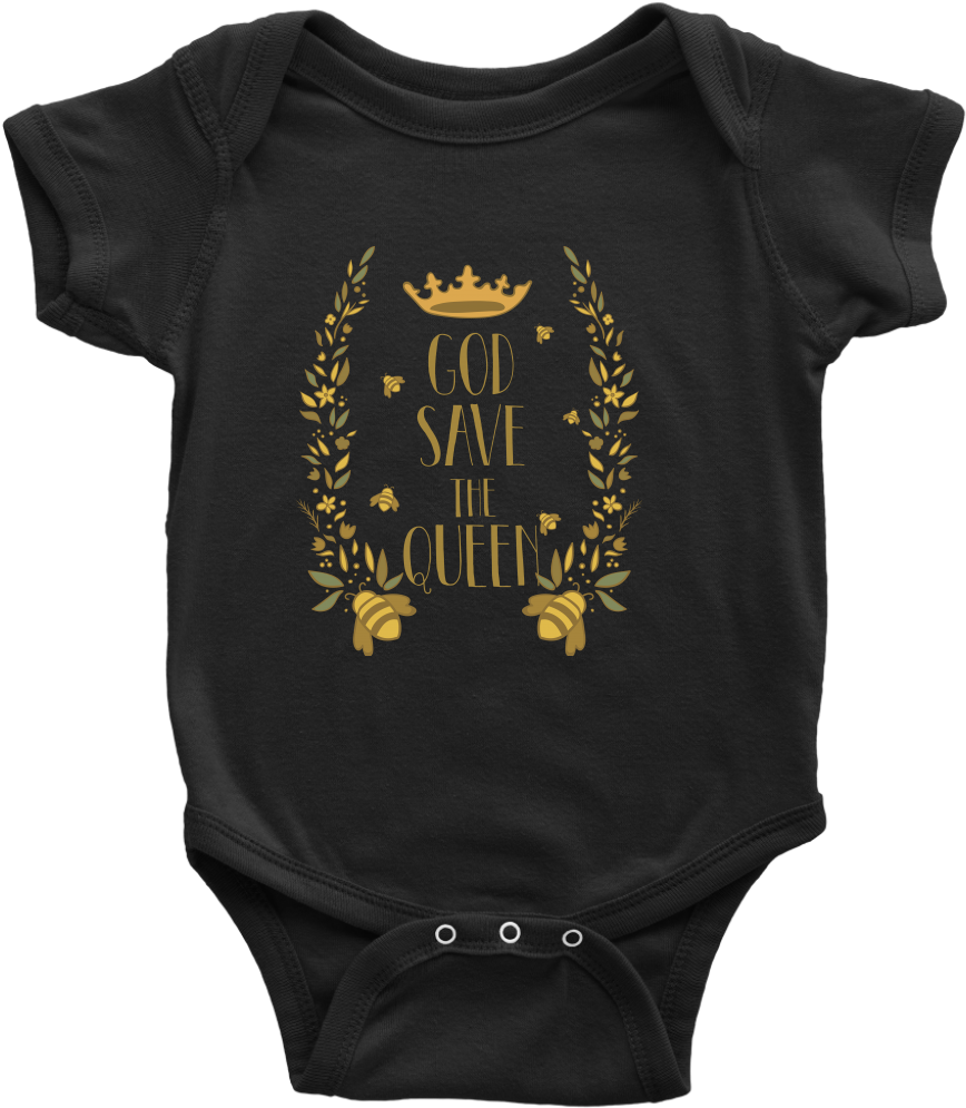 God Save The Queen Bee Onesie - Infant Bodysuit (1024x1024), Png Download