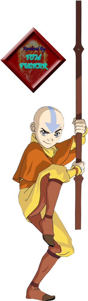 Aang Avatar Render Photo Aang2 - Avatar: Buch 2 Erde Komplett Amaray Dvd (347x1024), Png Download