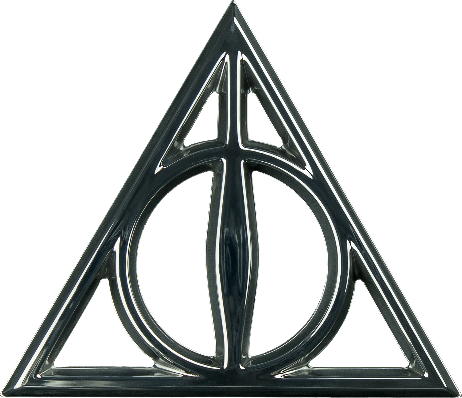 Deathly Hallows Chrome Premium Emblem - Deathly Hallows Symbol (1500x1293), Png Download