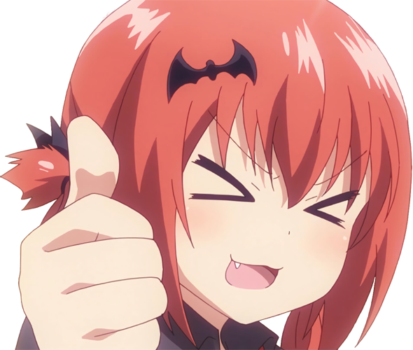 Download Become A Satania Follower Today  Anime Emoji Thumbs Up PNG Image  with No Background  PNGkeycom