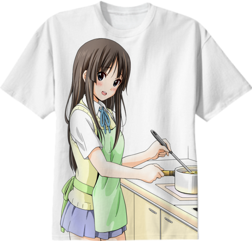Shop Mio Akiyama X Waifu Material Cotton T-shirt By - Anime Cute Akiyama Mio (856x820), Png Download