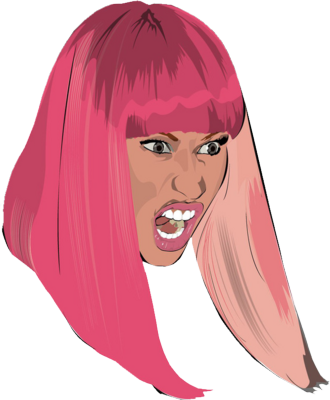 Like A Dungeon Dragon Nicki Minaj - Nicki Minaj Cartoon Drawing (330x400), Png Download