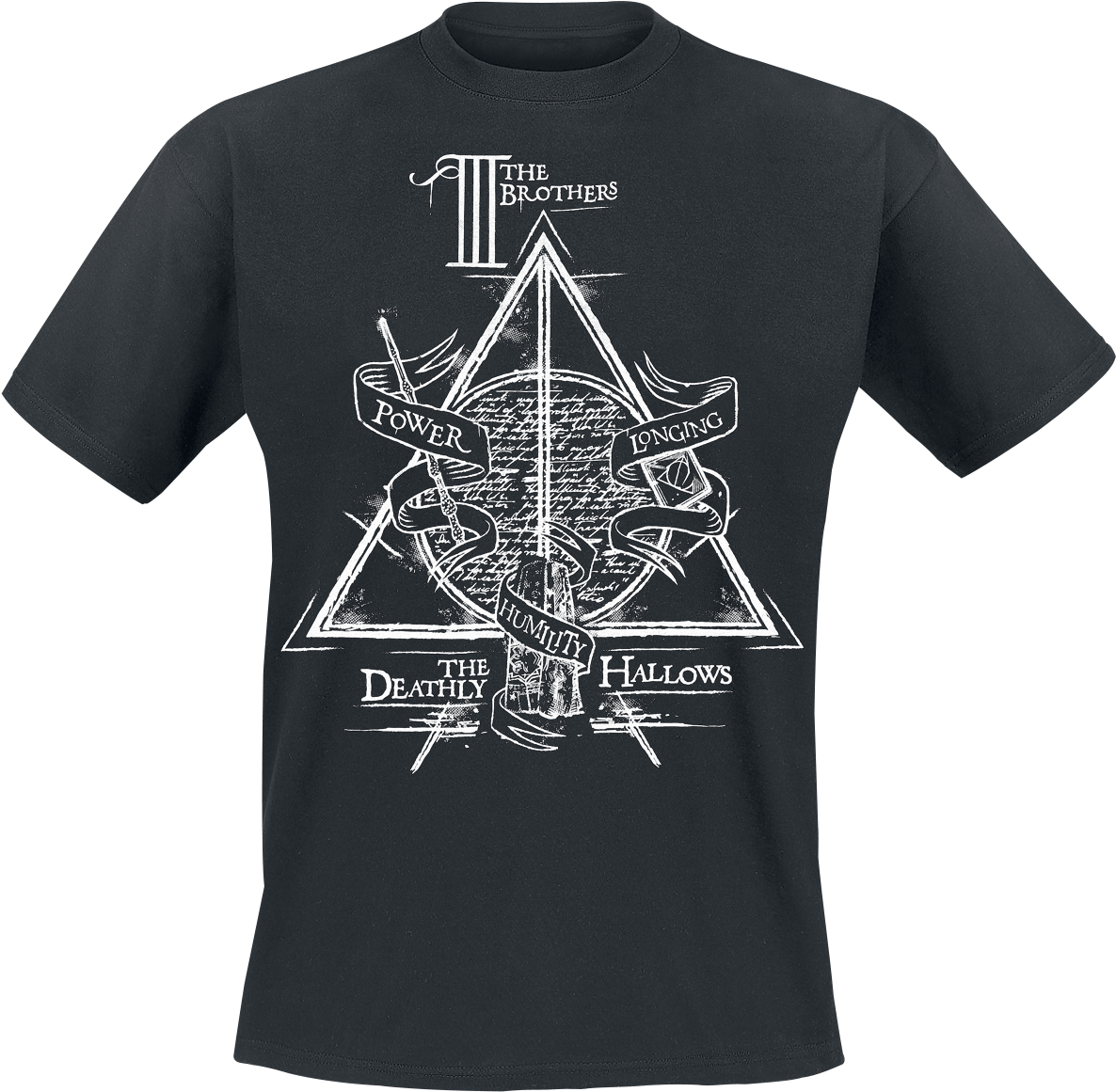 Null Deathly Hallows Black T-shirt 356755 Hmnqrci - Deathly Hallows (1200x1189), Png Download