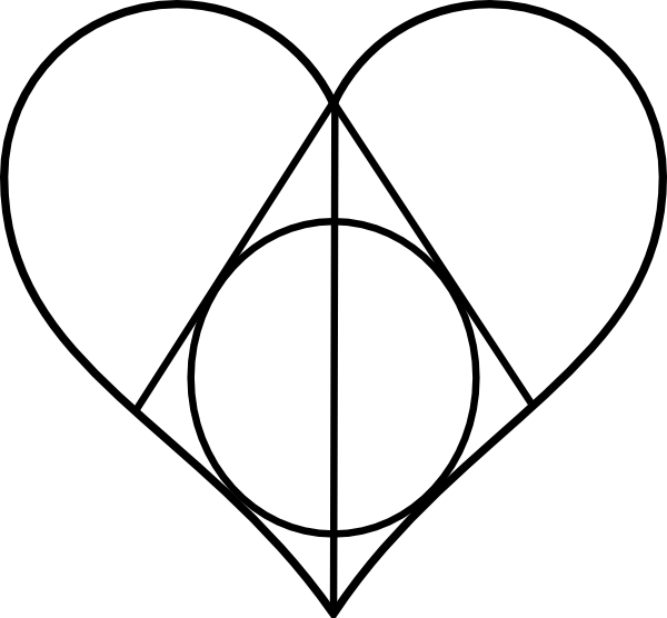 How To Set Use Deathly Hallows Heart Clipart (600x556), Png Download