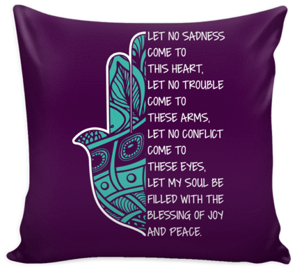 The Hamsa Prayer Pillow Cover - Throw Pillow (480x480), Png Download
