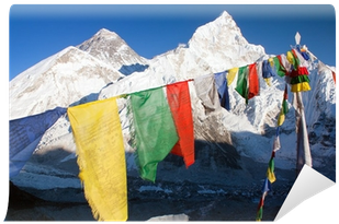 View Of Everest With Buddhist Prayer Flags From Kala - Everest (400x400), Png Download
