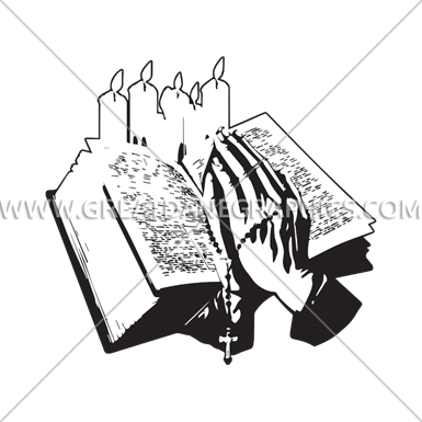 Pray With Bible - Printed T-shirt (385x385), Png Download
