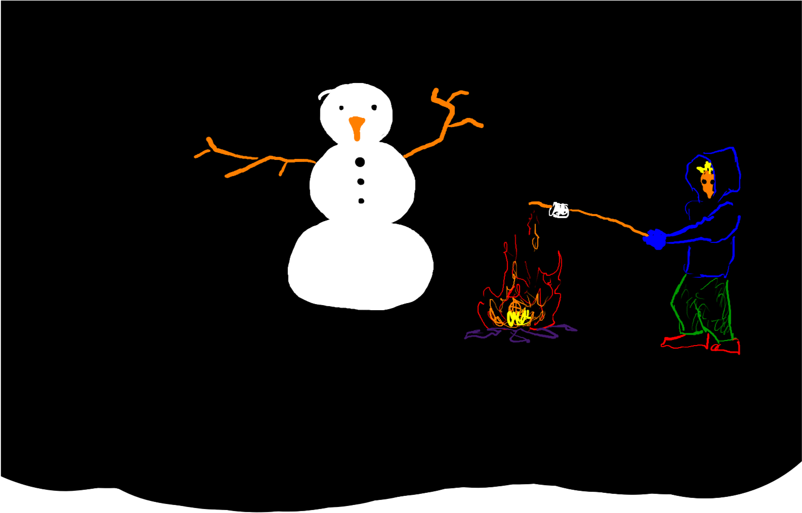 2015 02 16c Snowman Fire - Cartoon (2492x1749), Png Download