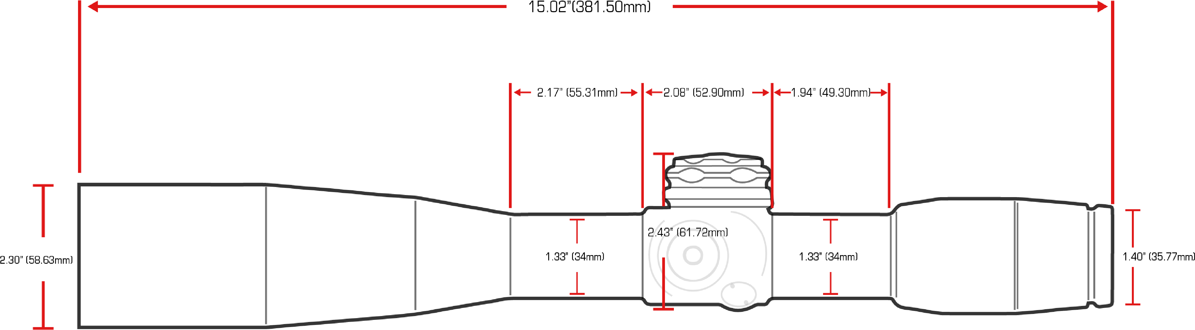 17 Bravo - Us Optics B 17 Dimensions (5417x1250), Png Download