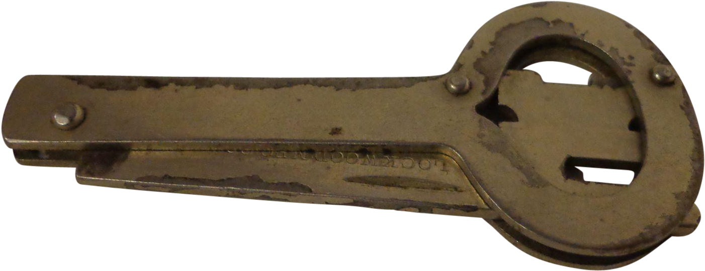 Antique Folding Skeleton Key By Lockwood Mfg - Skeleton Key (1401x1401), Png Download