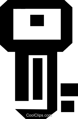 Thick Black Line Skeleton Key Royalty Free Vector Clip - Sign (318x480), Png Download