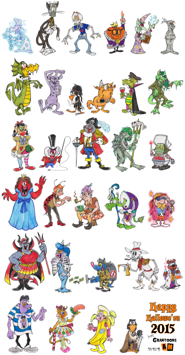 Drawllowe'en 2015 By Granitoons On Deviantart - Scalable Vector Graphics (645x1237), Png Download