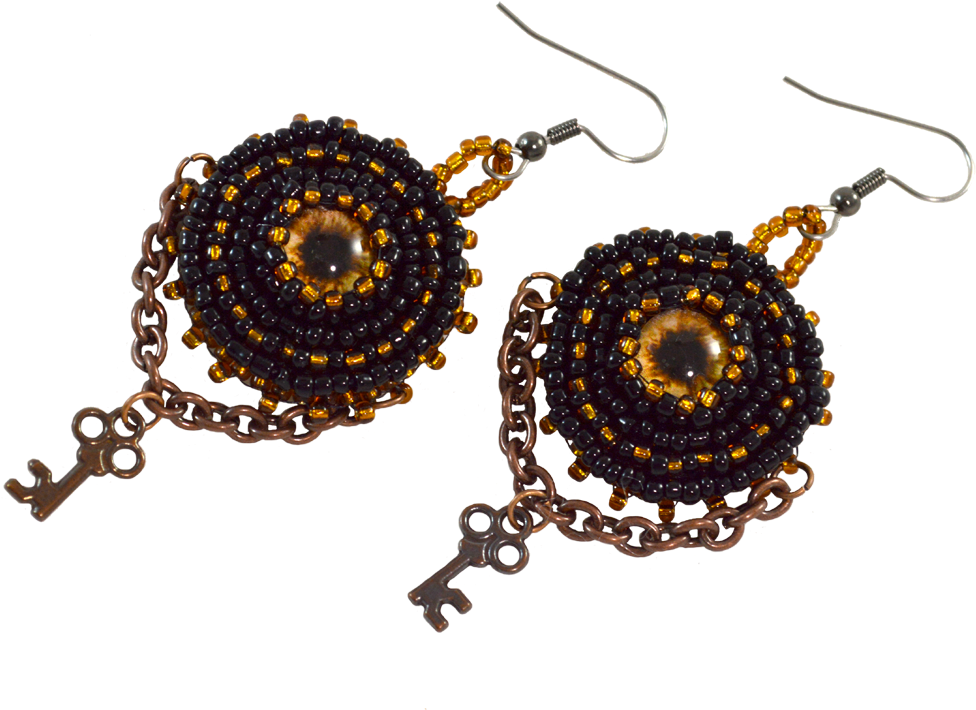 Skeleton Key Earrings - Earring (1000x1000), Png Download