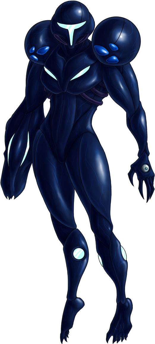 Metroid 25th Dark Samus By Green Mamba On Deviantart - Samus Dark Suit Png (586x1196), Png Download