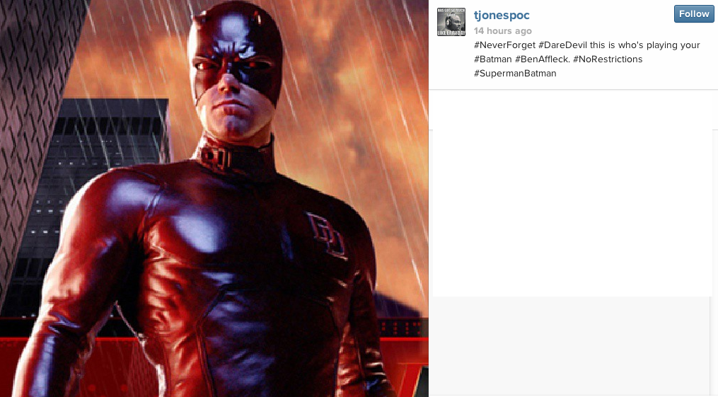 Daredevil Batman Reaction Affleck - Daredevil 2003 Suit (1015x561), Png Download