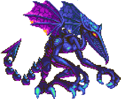 Was Metroid Prime Hunters A Good Metroid Game - Ridley Zero Mission Sprite (500x410), Png Download