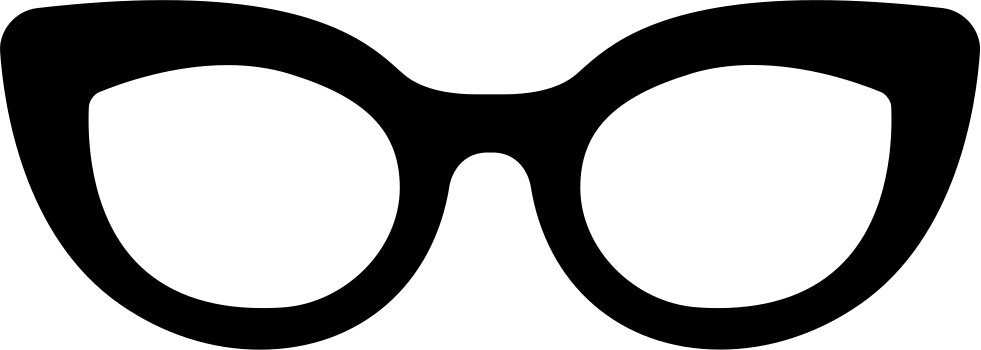 Glasses Of Cat Eyes Shape Comments - Cat Eye Glasses Png (981x350), Png Download