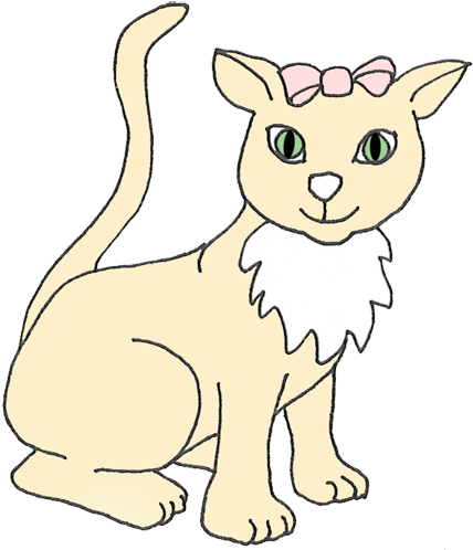 Cat Catching Butterflies Clipart, Cat With Big Green - Drawing (462x531), Png Download