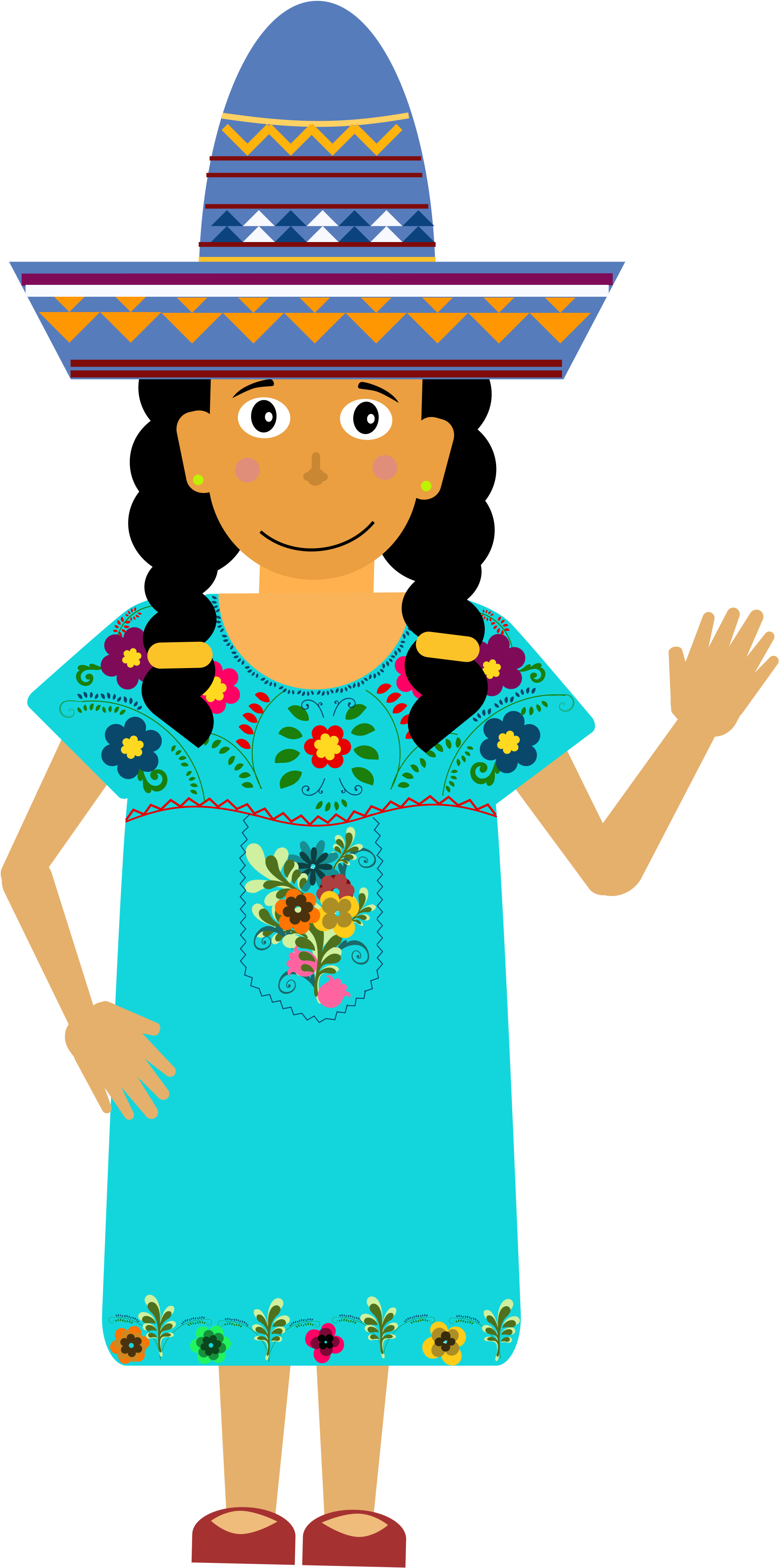 Mexican Girl Typical Dress Hat - Illustration (4096x4096), Png Download