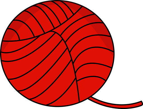 Red Ball Of Yarn Clip Art - Ball Of Yarn Clip Art (500x379), Png Download