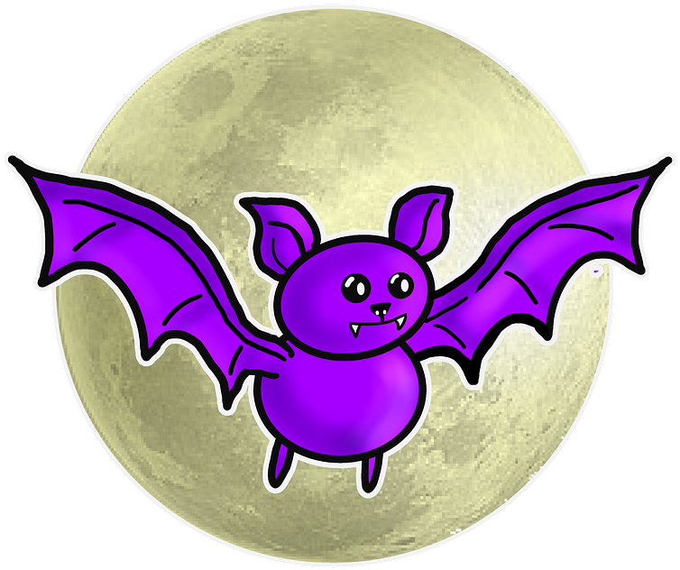 Bat,bat And Moon,horror - Bat (500x600), Png Download