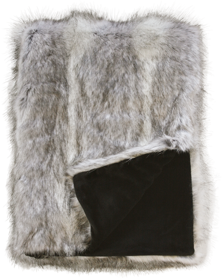 Fgct18 Grey Coyote - Coyote Faux Fur Throw (550x550), Png Download