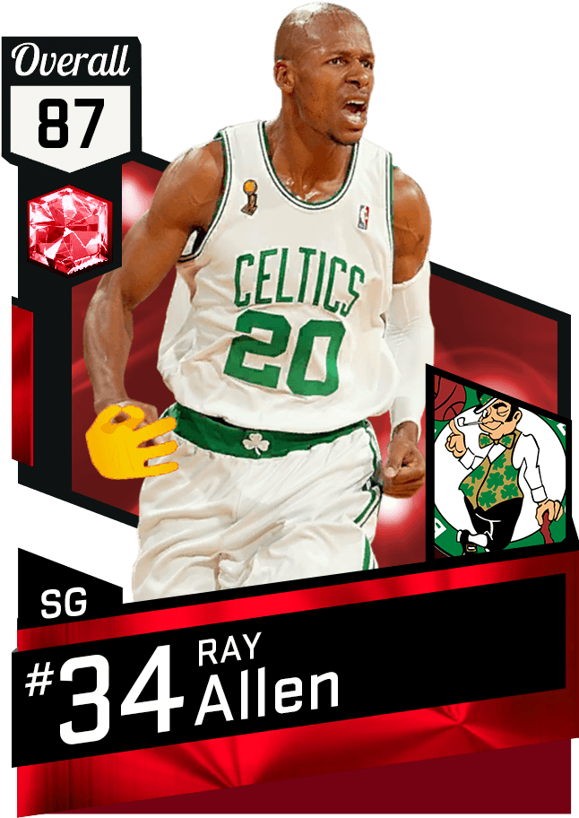 Ray Allen - Fathead Nba Logo Wall Decal Nba Team: Boston Celtics (651x941), Png Download