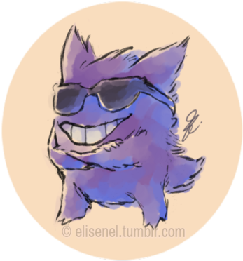 “everything's Horrible Around Me Rn So Here's A Gengar - Gengar Sunglasses (500x583), Png Download