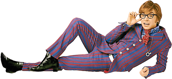 Image5 - Austin Powers Lying On Bed (729x267), Png Download