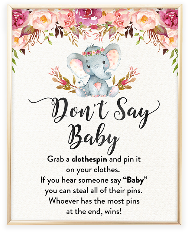 Elephant Baby Shower Games Don't Say Baby Printable - Make Baby A Headband (819x1024), Png Download
