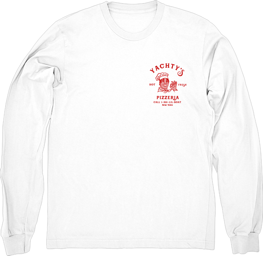 Pizzeria White Longsleeve - Asher Roth (1000x1000), Png Download
